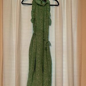Who What Wear Green Maxi Sundress with Flutter Sleeves